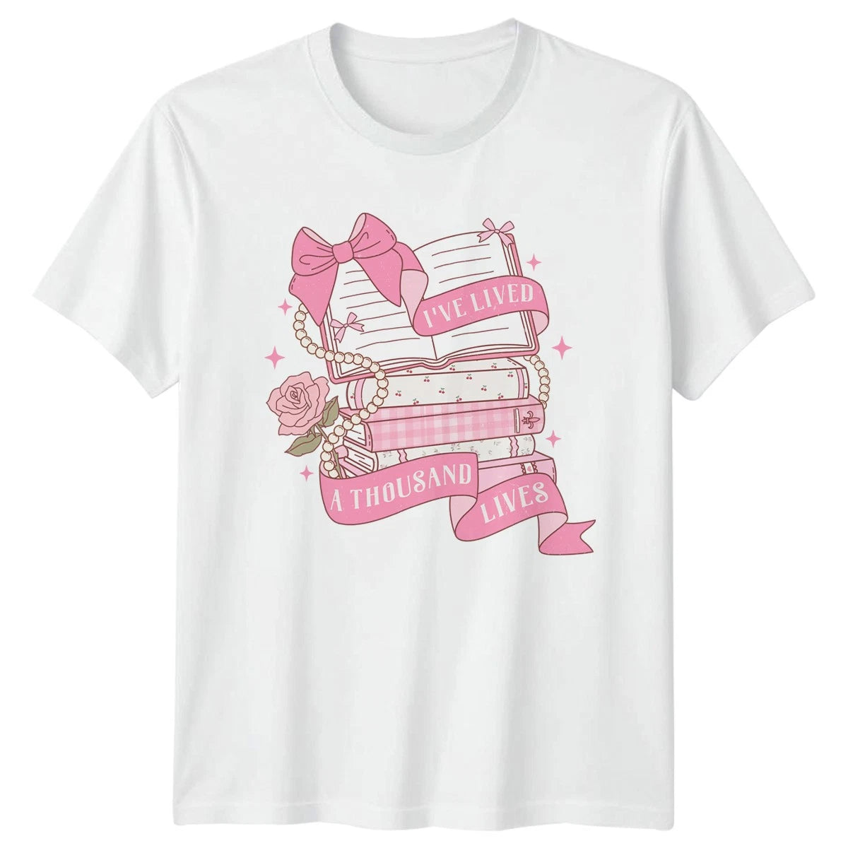 Ive Lived A Thousand Lives Womens T-Shirt Book Lover Reading