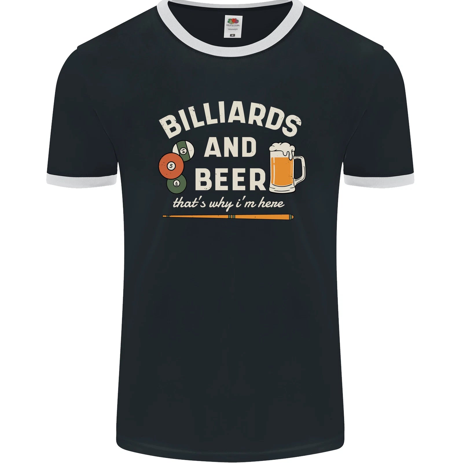 Billiards and Beer That's Why I'm Here Mens Ringer T-Shirt FotL