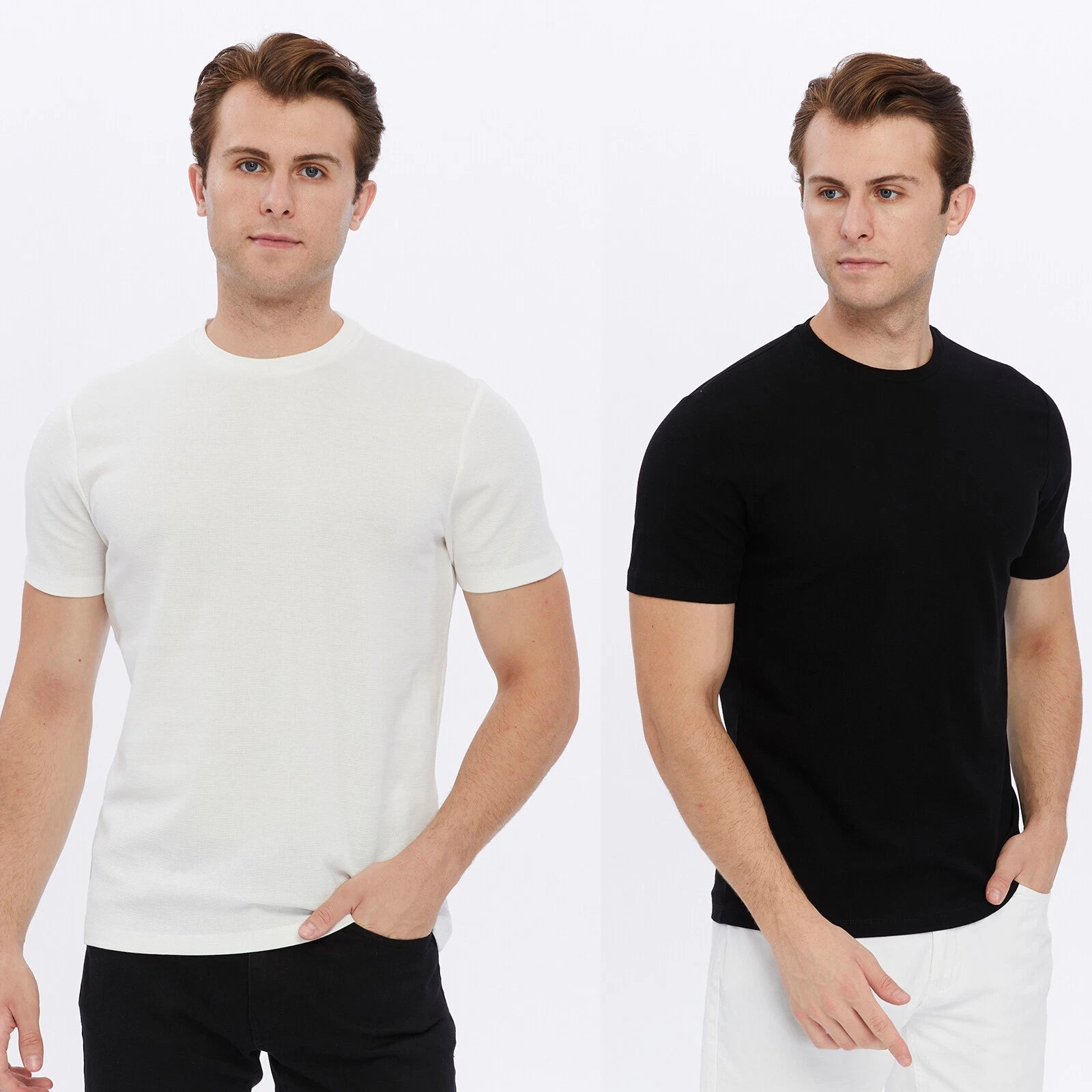 REISS Mens Honeycomb Textured Cotton T-Shirt Designer Crew Neck Tee M L XL XXL
