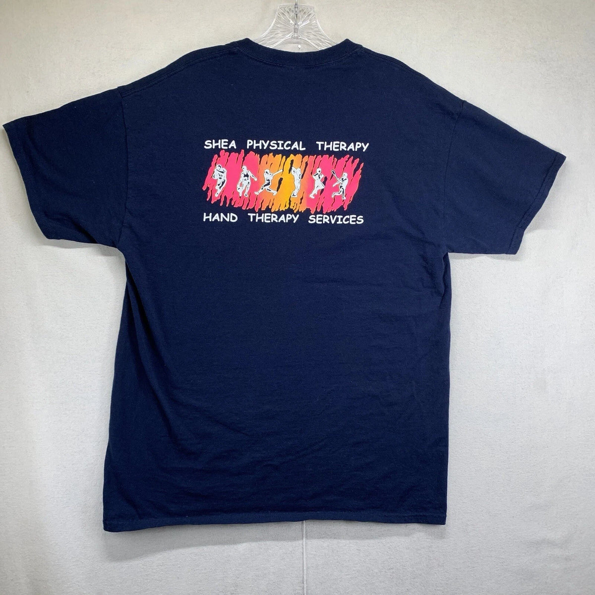 Vintage 90s Y2K Physical Therapy T Shirt Mens Size Medium Navy Blue
