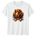 Cute Long Haired Dachshund Dog Art T-Shirt Dachshund Dog Birthday Gift