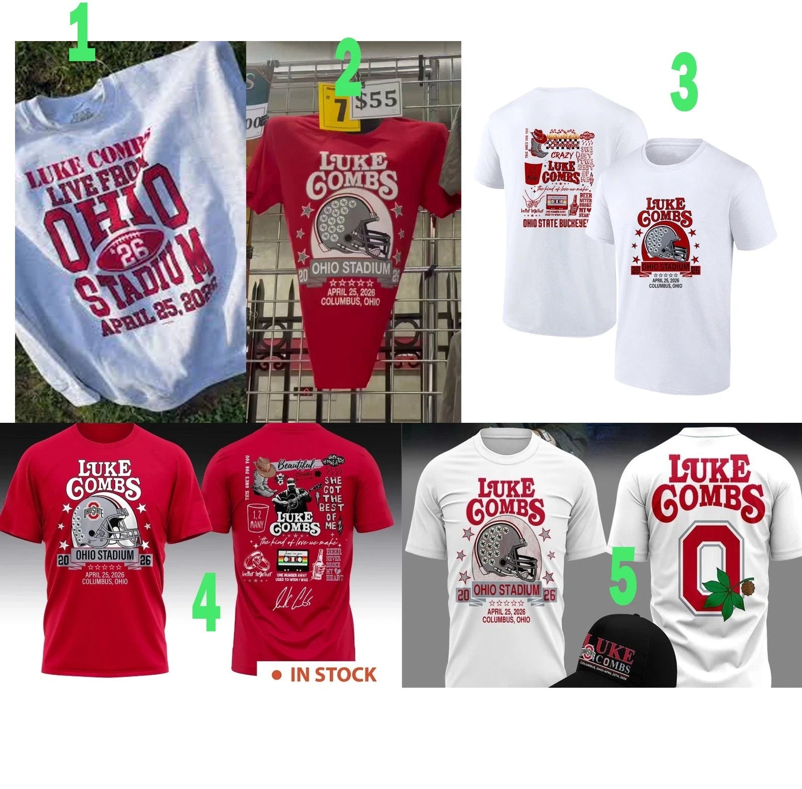 Luke Combs  Tour April 25, 2026 Columbus, Ohio T shirt Reprint