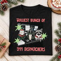 911 Dispatcher Christmas Shirt Funny Raccoon Top Unisex Graphic Tee