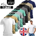Mens Plain Cotton Casual T Shirt 1 3 5 Pack Outdoor Crew Neck Everyday Top S-2XL