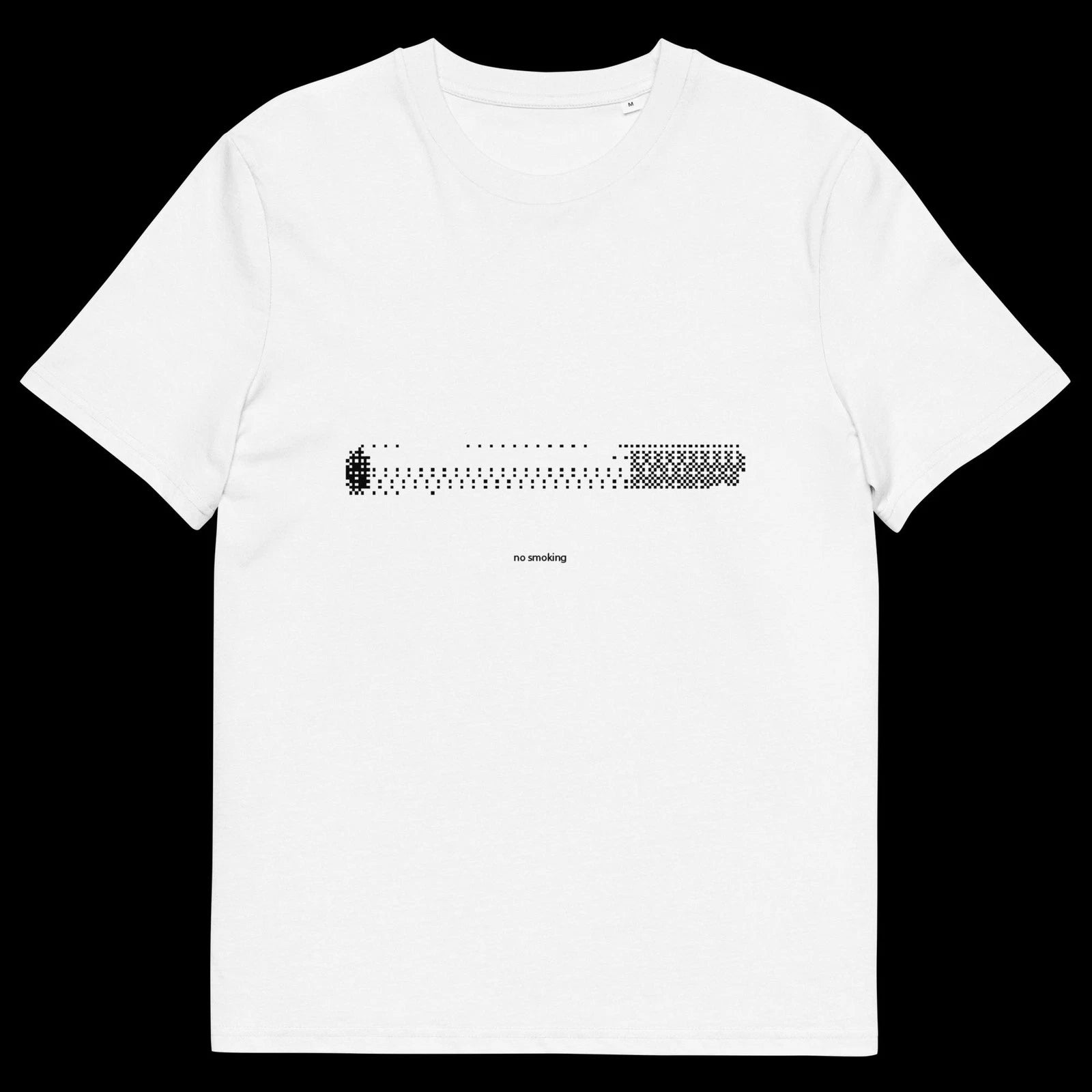 Unisex Organic Cotton No Smoking Pixel Art Dithered Street Fashion T-Shirt