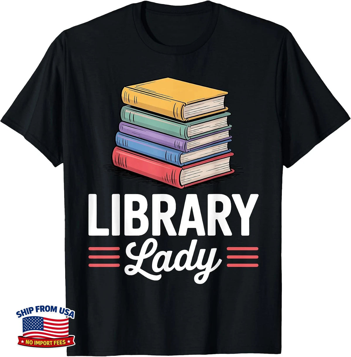 Best Librarian Library Bookworm Art for Women Girls Mom T-Shirt