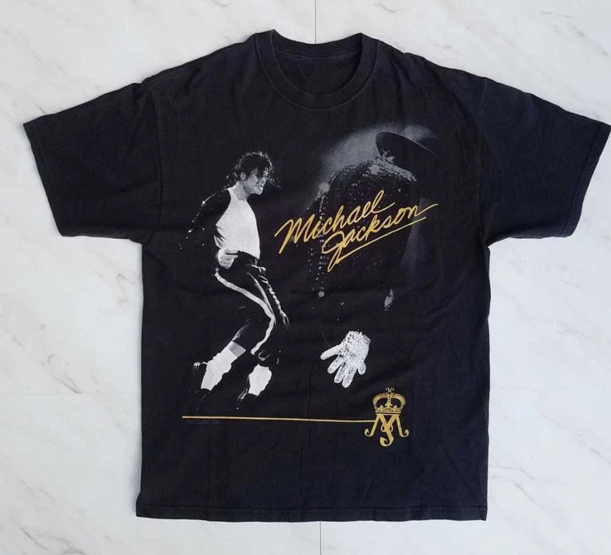 Hanes Men's Michael Jackson King of Pop T-Shirt Vintage Rare Retro Graphic Tee