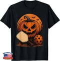 Halloween Pickleball Costume Spooky Season Pumpkin Paddle T-Shirt
