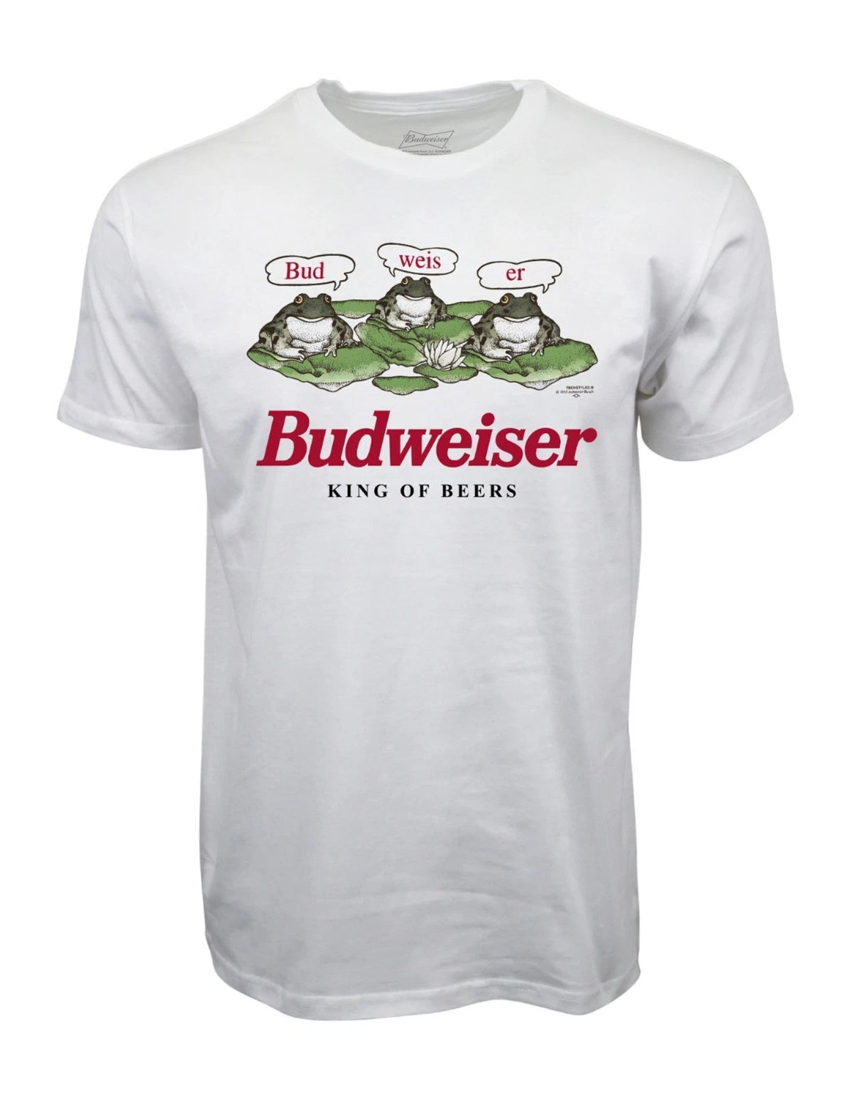 BUDWEISER BUD WEIS ER FROG UNISEX ADULT GRAPHIC T SHIRT