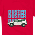 Duster T-Shirt inspired design for the Dacia Duster driving enthusiast white car