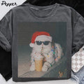 Persian Cat Christmas Shirt, Xmas Iced Coffee Cat Mom T-shirt