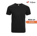 Unisex Cotton Round Neck Plain Short Sleeve T-shirt Women Men 160gsm - Black