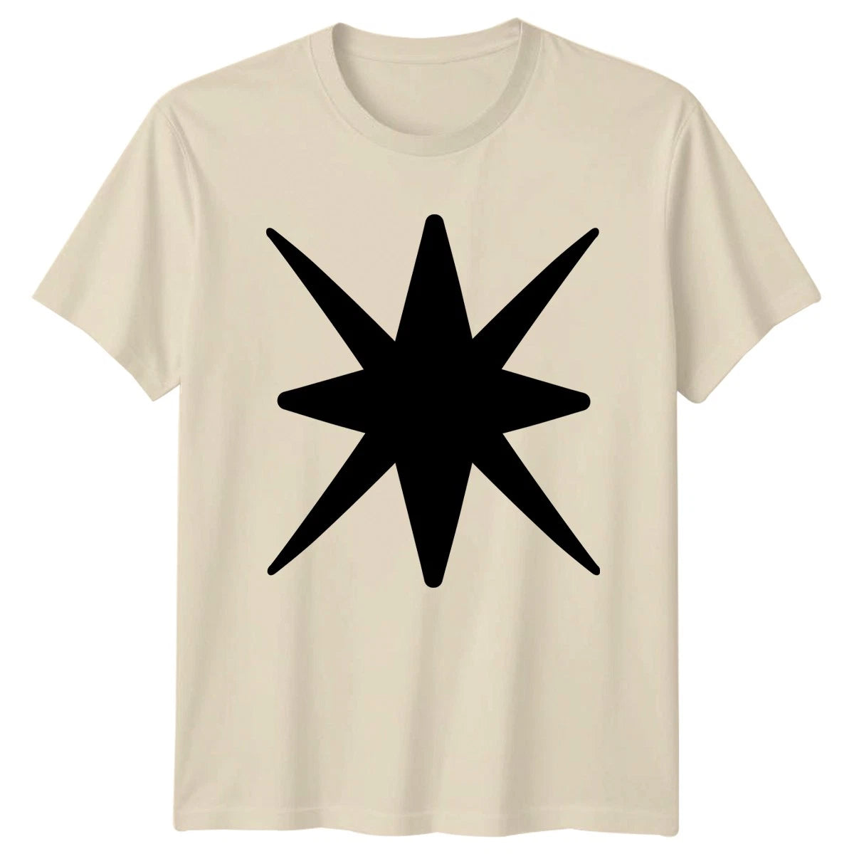Eight Point Star Minimalist Design T-Shirt Geometric Star Symbolism Birthday