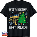 Merry Christmas Happy Hanukkah Matching Family PJ Holiday Tee