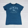 VTG Glacier National Park T-Shirt, USA, Graphic, Blue, Female, Medium