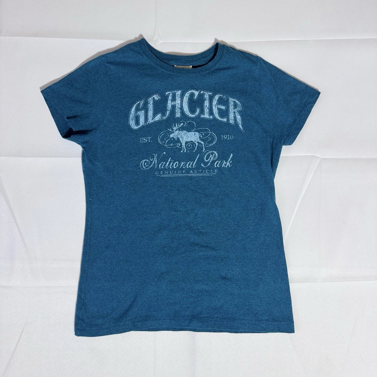 VTG Glacier National Park T-Shirt, USA, Graphic, Blue, Female, Medium