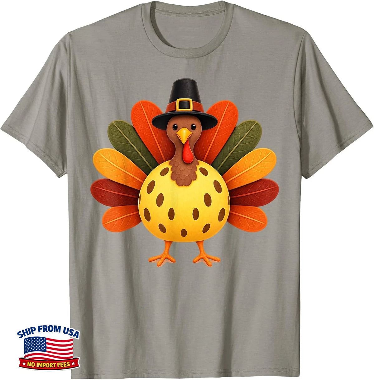 Youth Thanksgiving Turkey Pickleball Player Kids Boys T-Shirt D3