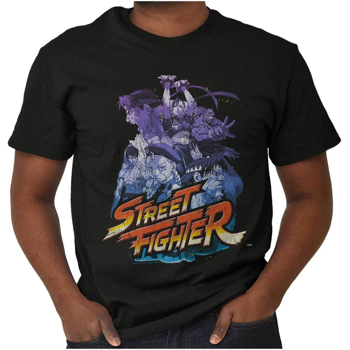 Street Fighter 90s Capcom Video Gamer Womens or Mens Crewneck T Shirt Tee