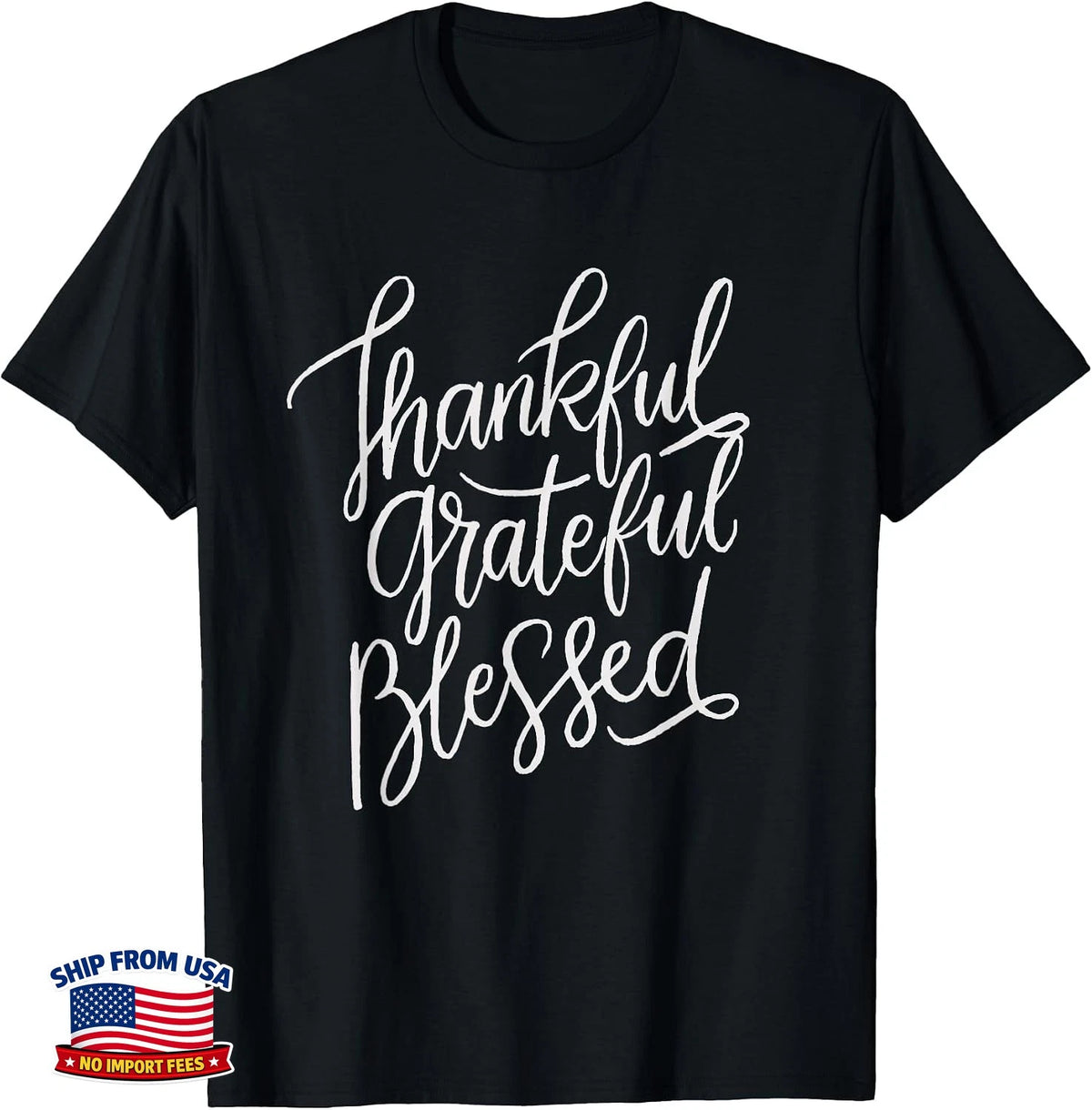 Thankful Grateful Blessed Shirt, Fun Thanksgiving Shirts T-Shirt