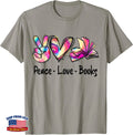 Peace Love Books Tie Dye Librarian Teacher Life Book Library T-Shirt
