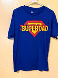 Celebrate! Men's Regular S Blue Crew Neck Short Sleeve Tee Superdad Dad Graphic