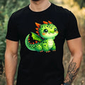 Mens Green Dragon Motif Cotton T-Shirt Size XS to 5XL