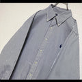 Ralph Lauren Long Sleeve BD Shirt Purple Navy Stripe Pony Embroidery M Japan