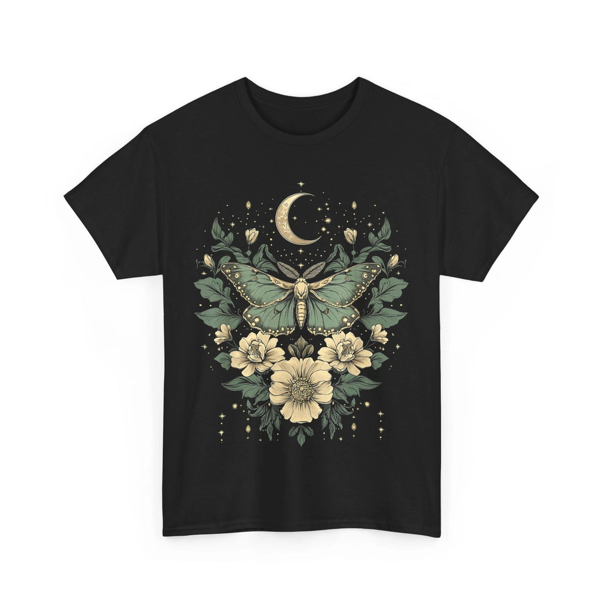 Goblincore Moth and Butterfly Moon Phases Flowers Women Men T-Shirt
