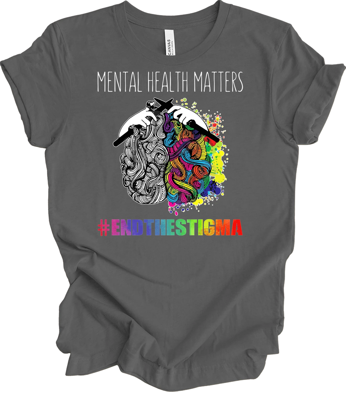 Mental Health Matters Shirt End The Stigma Knitting Crochet Brain Awareness Gift