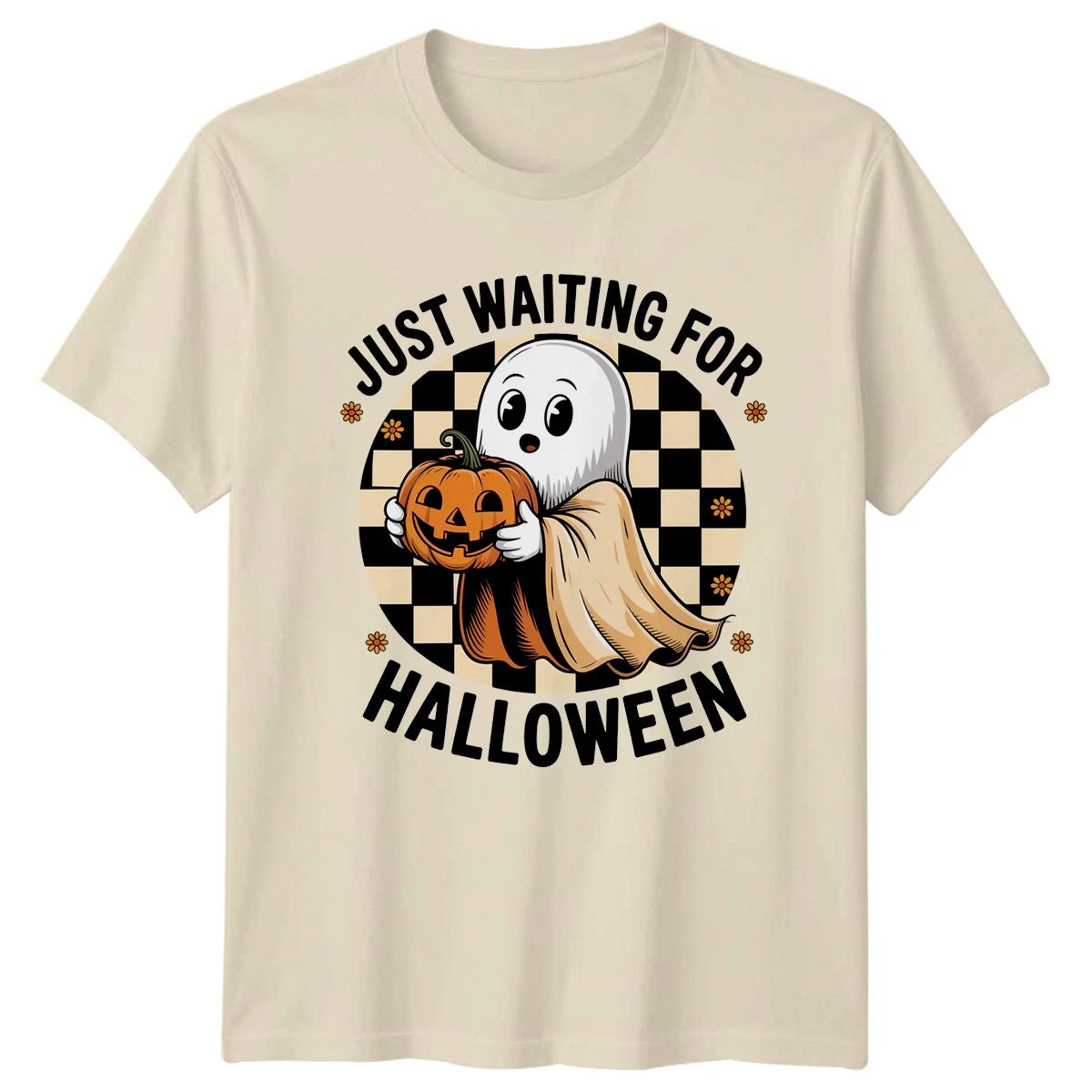 Just Waiting For Halloween Womens T-Shirt Summerween Halloween Gift For Her
