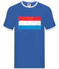 Luxembourg Grunge Style Flag - Mens Ringer - Country Love Live Town City