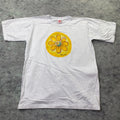 J Quieroz Shirt Mens Medium White Artist Wearable Art Yellow Flower Brazil