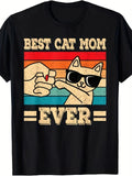 New Limited Edition Funny Cat Mom Graphic T-Shirt - Retro Vintage Cat Lover Tee