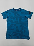 Adidas Boys Blue Climalite T-Shirt Size M Regular Fit Graphic Short Sleeve