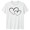 Simple Line Art Hearts Valentines T-Shirt Minimalist Aesthetic Love Couple