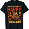 Thankful Grateful Blessed Happy Thanksgiving Turkey Women T-Shirt