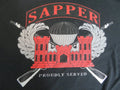 Military Army Elite Combat Engineer Sapper Proudly Served Black  Medium T-shirt