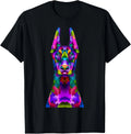 Dobie Doberman Pop Art Portrait For Dog Owners T-Shirt,Black Gift Unisex T-Shirt
