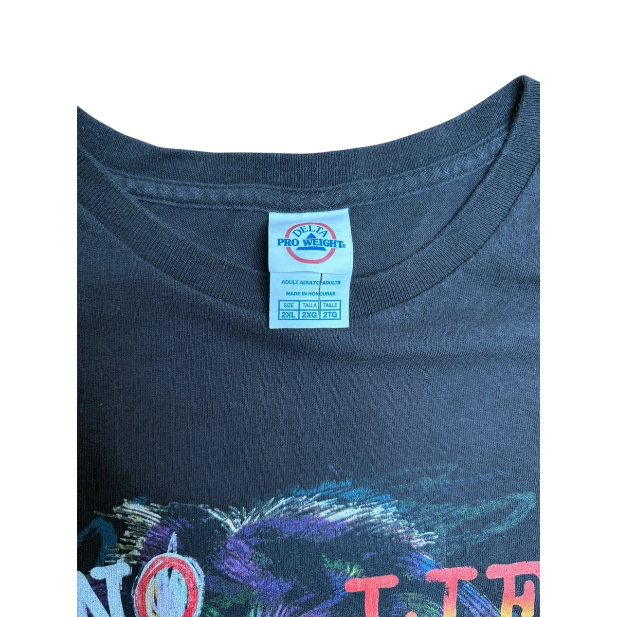 Vintage Delta Anxiety No Life Low Life Graphic Tee Shirt Black 2XL Cyber Y2K