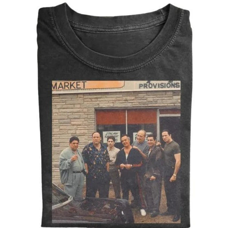 Vintage Sopranos Crew T-Shirt, Mafia Graphic Tee, Retro TV Show