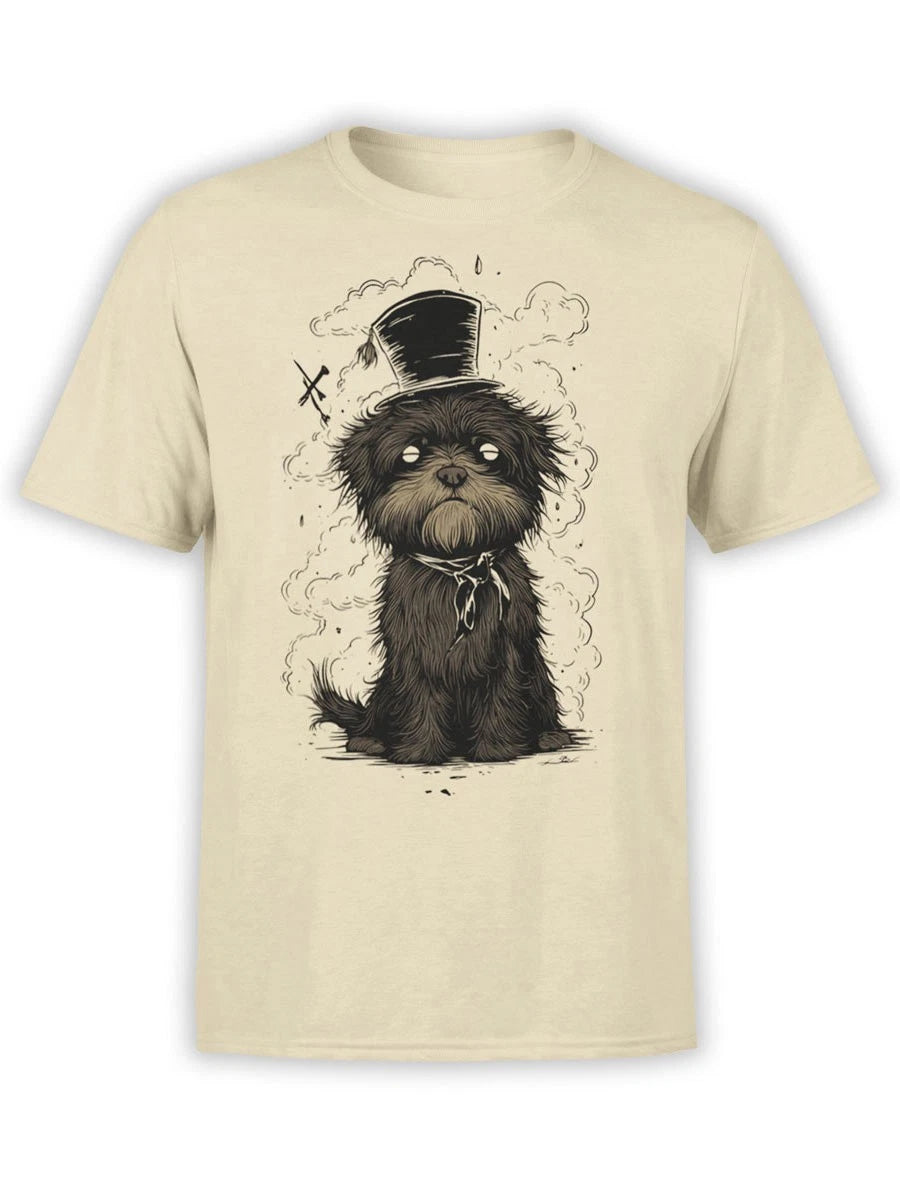 FANTUCCI Smoky Paws T-Shirt | Quirky Gothic Dog Tee with Top Hat Style | Unisex