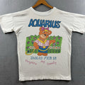 Vintage Aquarius Shirt Mens XL White Bear Gardening Astrology Zodiac Water Sign