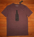 NWT Mens BANANA REPUBLIC Graphic Tee T-Shirt BEER Bottle Anatomy Wine Red *1R