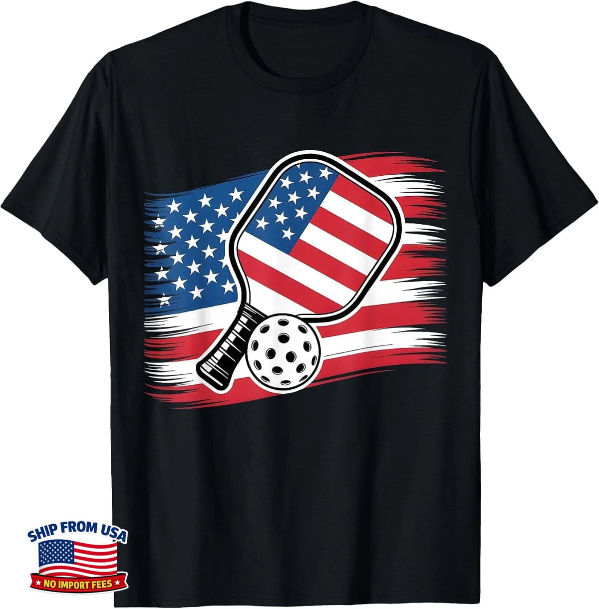 4th of July Pickleball Lovers American Flag USA T-Shirt
