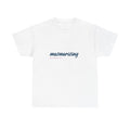 mesmerising tee | script text graphic, minimalist white t-shirt