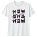 Coquette Pumpkin Bows Womens T-Shirt Coquette Aesthetic Halloween Gift For Her