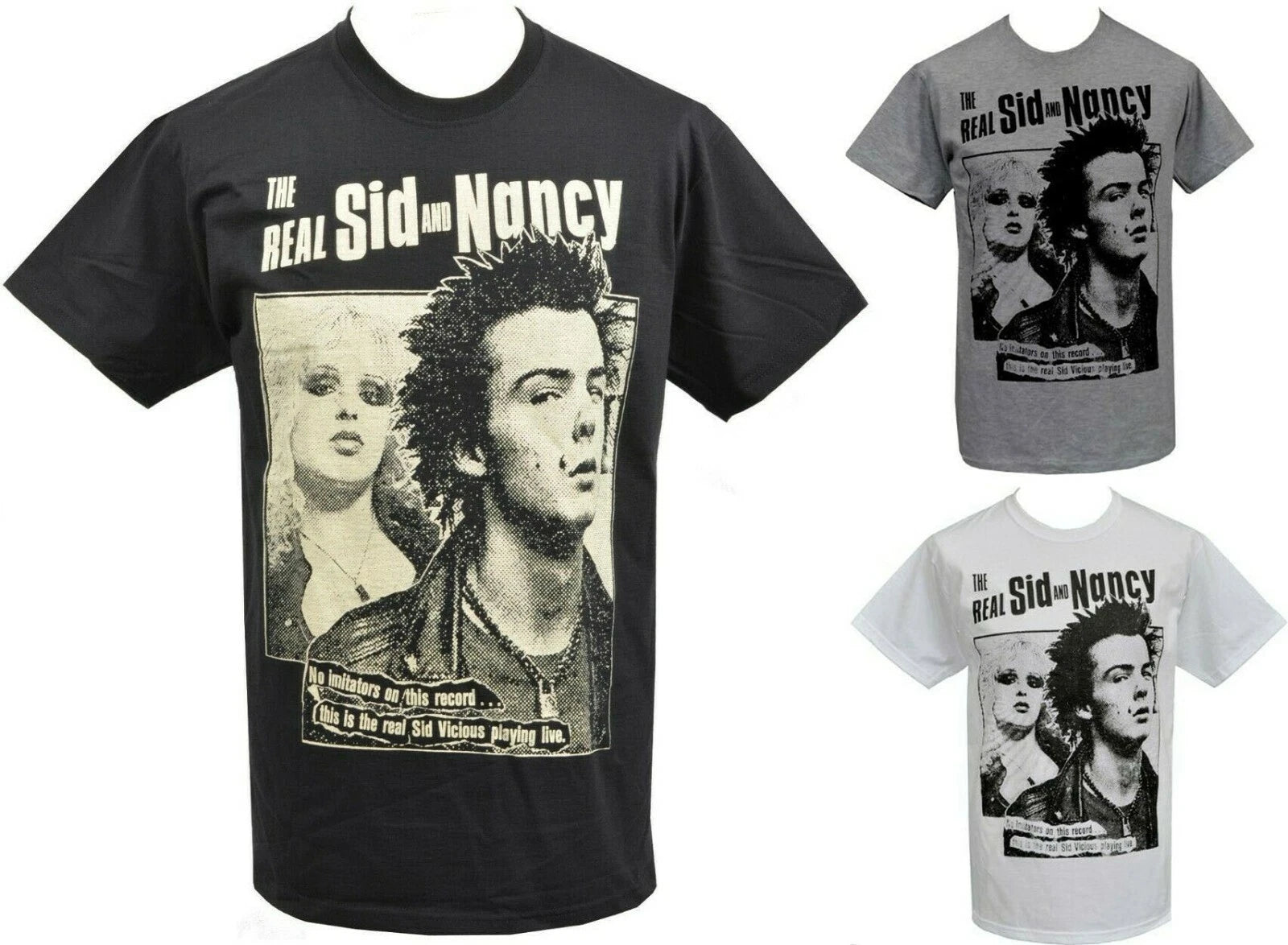 Mens PUNK T-Shirt The Real SID VICIOUS & NANCY English Punk Rockers 1977 ROCK