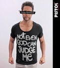 Pistol Boutique Men's Black Scoop Round Neck NOT EVEN GOD JUDGE T-shirt