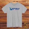 Republic Airlines Logo T-Shirt Black/Grey/White/Navy/Red/Light Blue S-5XL
