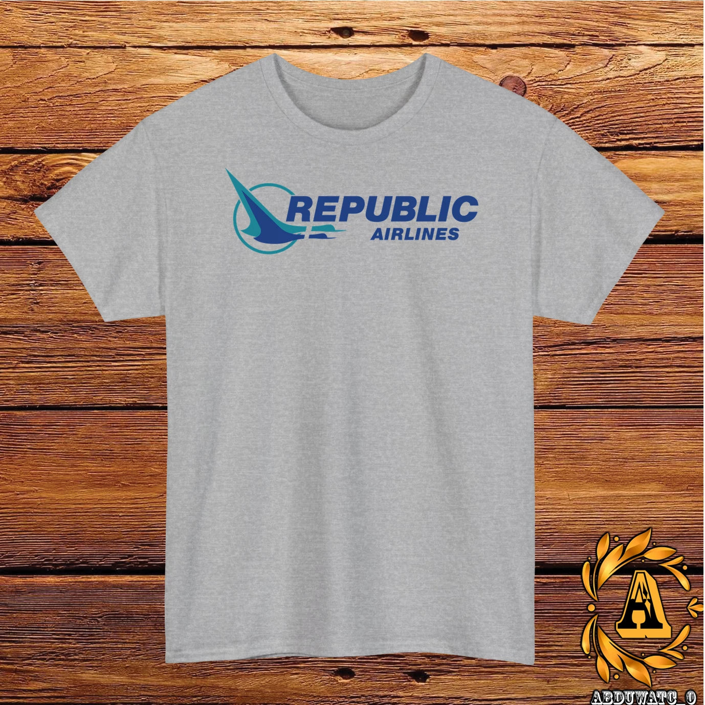 Republic Airlines Logo T-Shirt Black/Grey/White/Navy/Red/Light Blue S-5XL